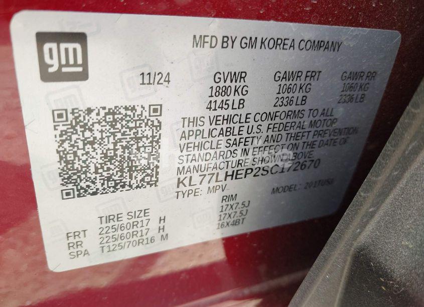 Photo 9 of 2025 Chevrolet Trax FWD LT (VIN KL77LHEP2SC172670)