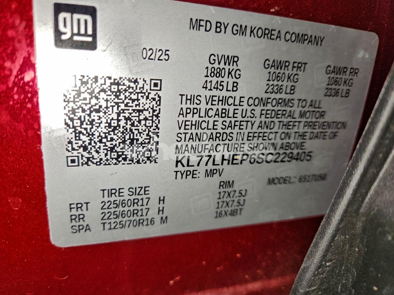 Photo 13 of 2025 CHEVROLET TRAX 1LT (VIN KL77LHEP6SC229405)