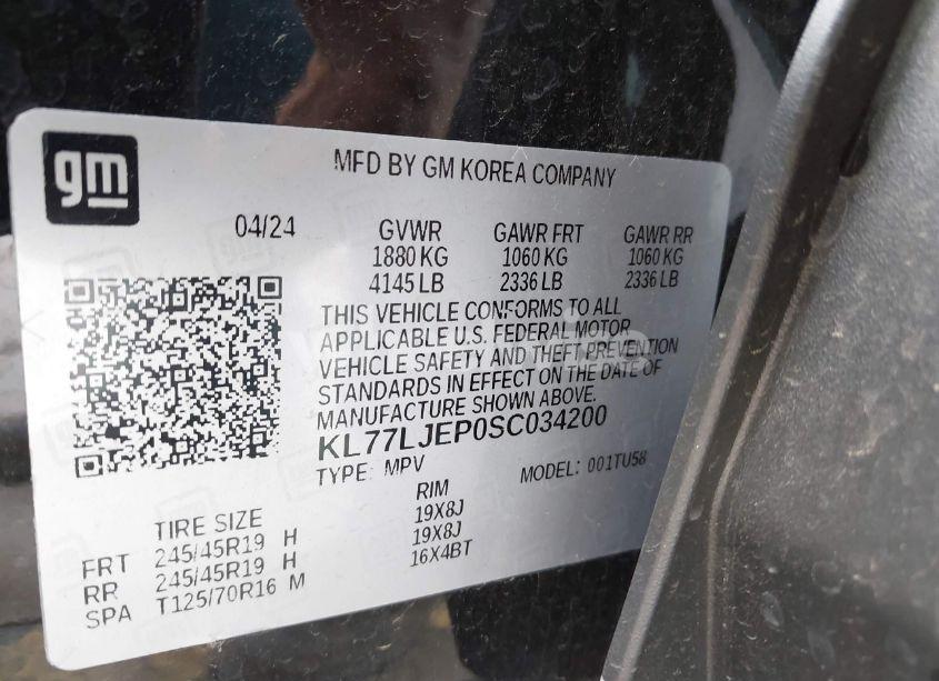 Photo 9 of 2025 Chevrolet Trax FWD 2RS (VIN KL77LJEP0SC034200)