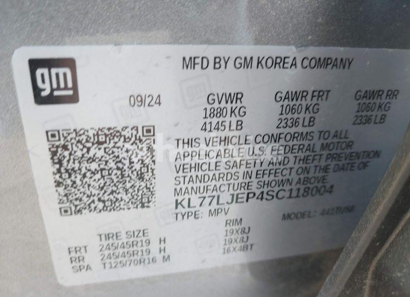 Photo 9 of 2025 Chevrolet Trax FWD 2RS (VIN KL77LJEP4SC118004)