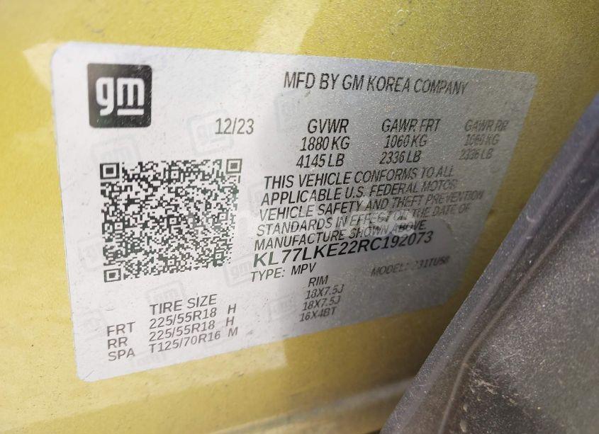 Photo 9 of 2024 Chevrolet Trax FWD ACTIV (VIN KL77LKE22RC192073)