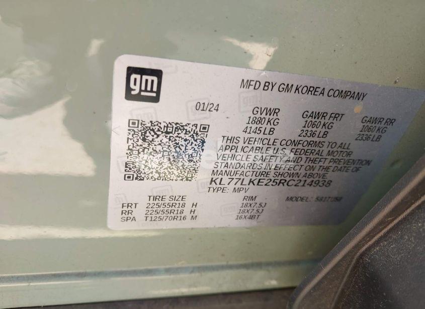 Photo 9 of 2024 Chevrolet Trax FWD ACTIV (VIN KL77LKE25RC214938)