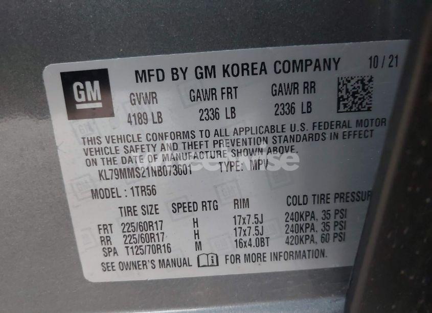 Photo 9 of 2022 Chevrolet Trailblazer FWD LS (VIN KL79MMS21NB073601)