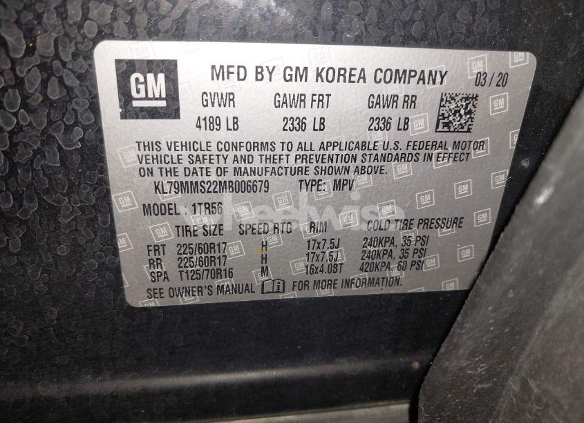 Photo 9 of 2021 Chevrolet Trailblazer FWD LS (VIN KL79MMS22MB006679)