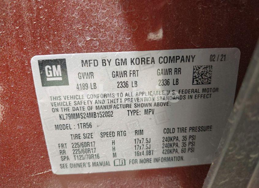 Photo 9 of 2021 Chevrolet Trailblazer FWD LS (VIN KL79MMS24MB152002)