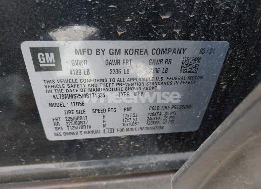 Photo 9 of 2021 Chevrolet Trailblazer FWD LS (VIN KL79MMS25MB171335)