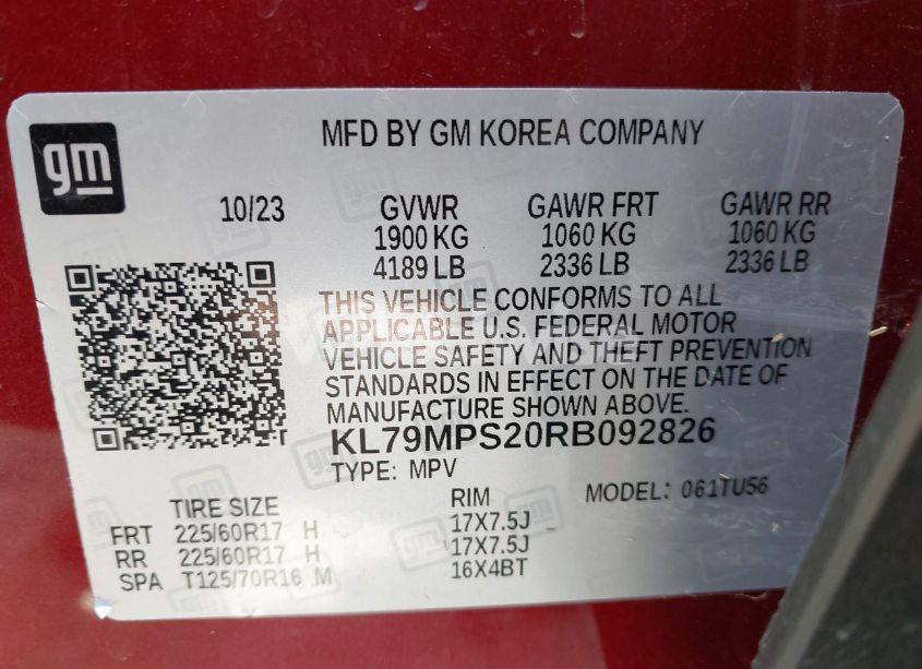 Photo 9 of 2024 Chevrolet Trailblazer FWD LT (VIN KL79MPS20RB092826)