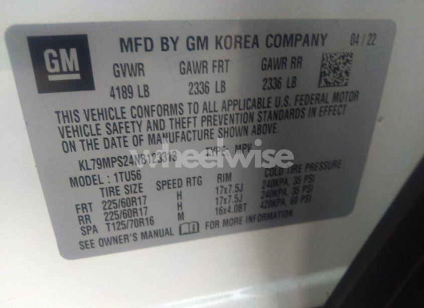 Photo 9 of 2022 Chevrolet Trailblazer FWD LT (VIN KL79MPS24NB123313)