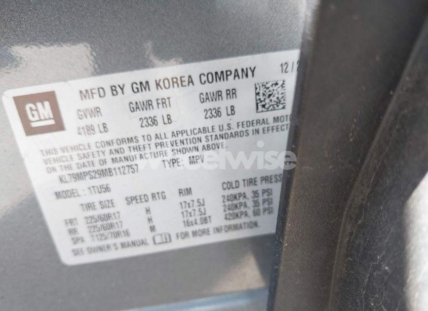 Photo 9 of 2021 Chevrolet Trailblazer FWD LT (VIN KL79MPS29MB112757)