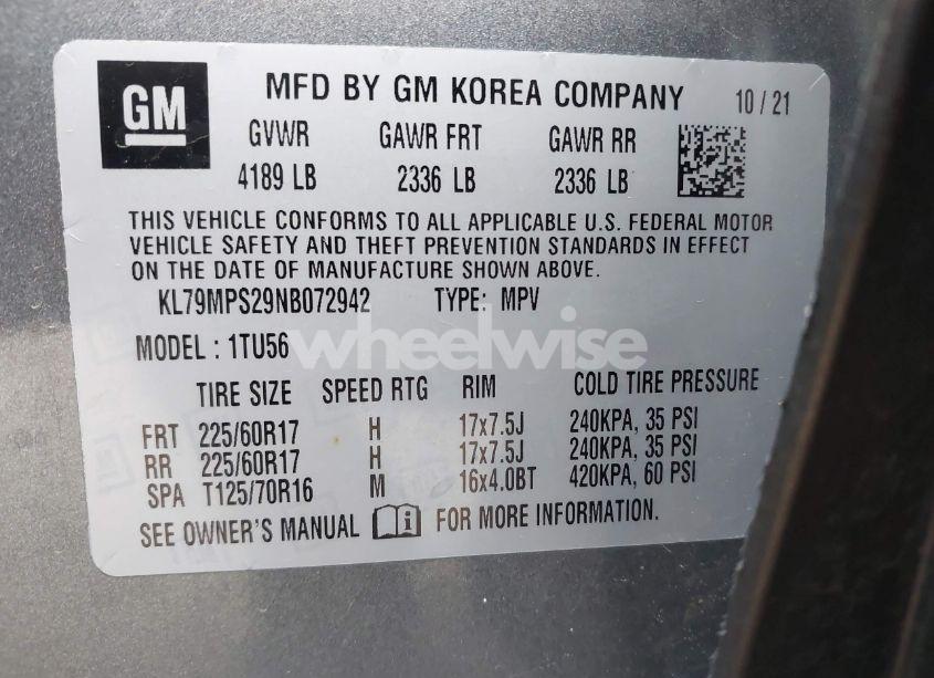 Photo 9 of 2022 Chevrolet Trailblazer FWD LT (VIN KL79MPS29NB072942)