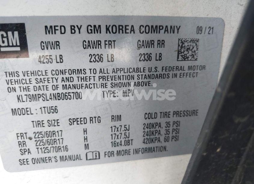 Photo 9 of 2022 Chevrolet Trailblazer FWD LT (VIN KL79MPSL4NB065700)