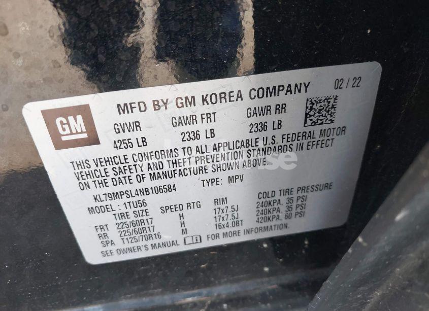 Photo 9 of 2022 Chevrolet Trailblazer FWD LT (VIN KL79MPSL4NB106584)