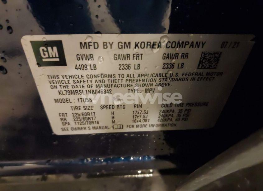 Photo 9 of 2022 Chevrolet Trailblazer AWD LT (VIN KL79MRSL1NB046842)