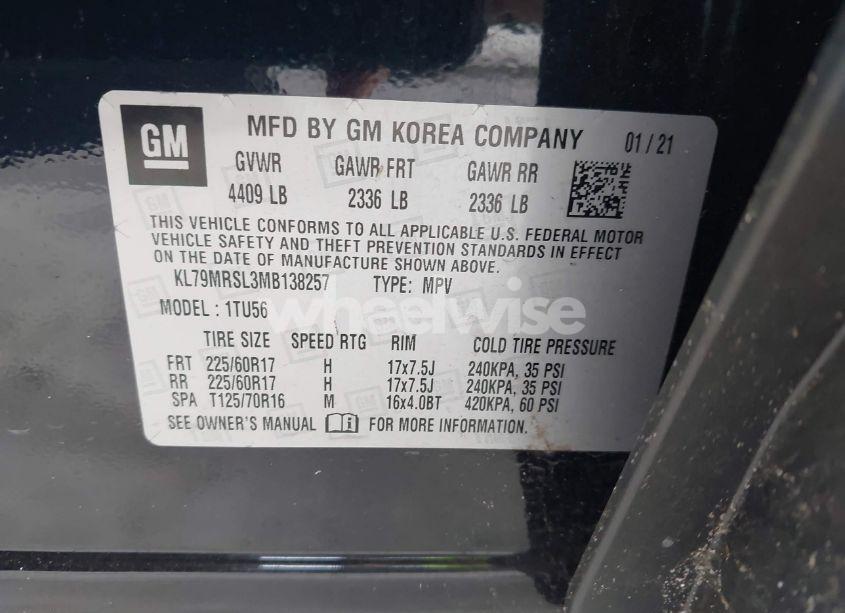 Photo 9 of 2021 Chevrolet Trailblazer AWD LT (VIN KL79MRSL3MB138257)