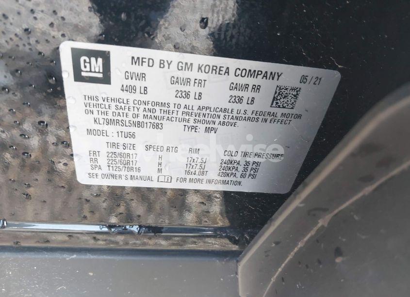 Photo 9 of 2022 Chevrolet Trailblazer AWD LT (VIN KL79MRSL5NB017683)