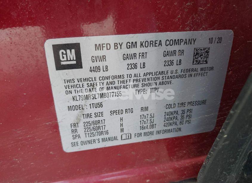 Photo 9 of 2021 Chevrolet Trailblazer AWD LT (VIN KL79MRSL7MB077155)