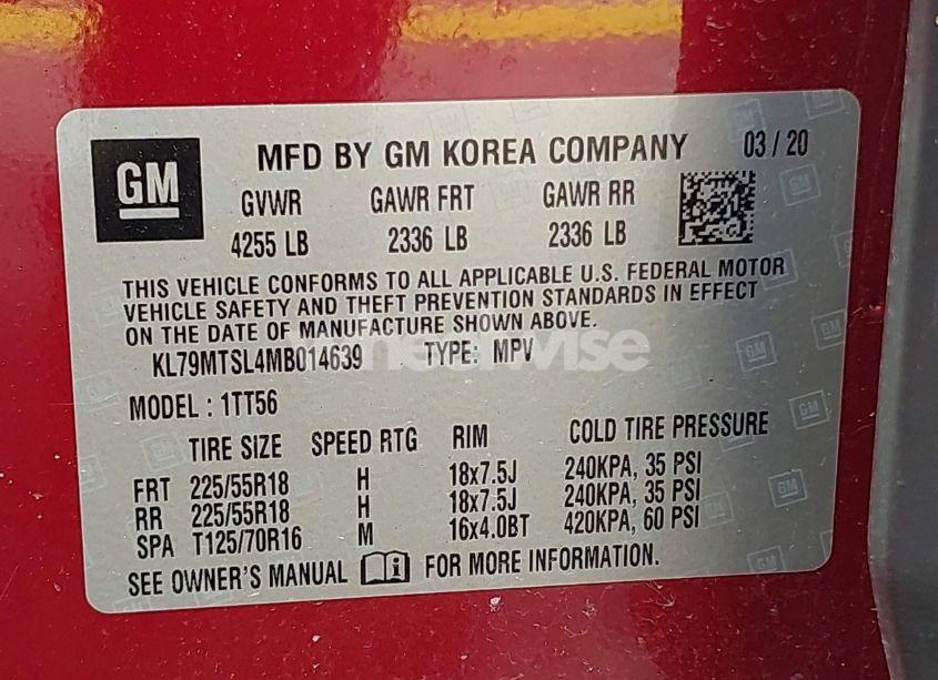 Photo 9 of 2021 Chevrolet Trailblazer FWD RS (VIN KL79MTSL4MB014639)