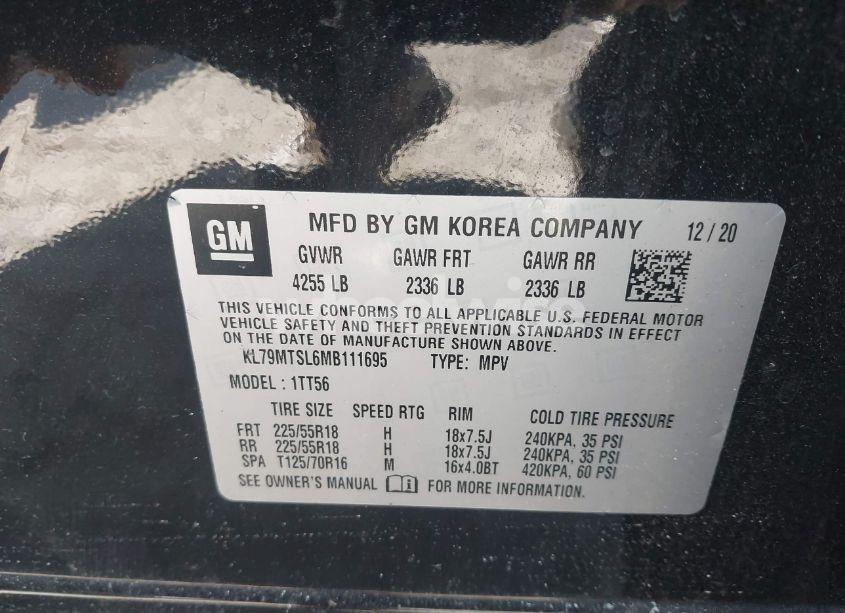 Photo 9 of 2021 Chevrolet Trailblazer FWD RS (VIN KL79MTSL6MB111695)