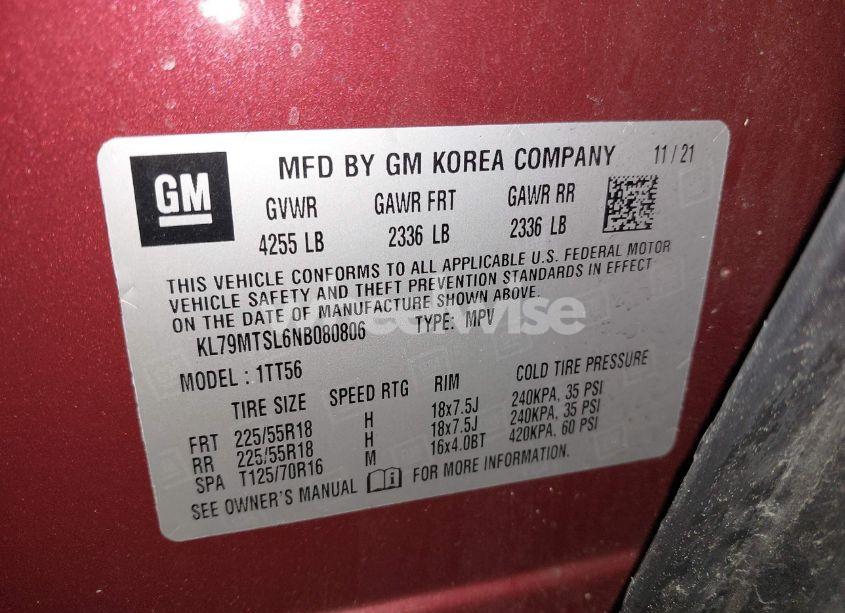 Photo 9 of 2022 Chevrolet Trailblazer FWD RS (VIN KL79MTSL6NB080806)