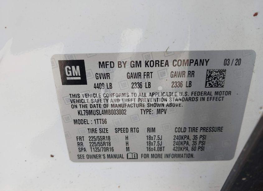 Photo 9 of 2021 Chevrolet Trailblazer AWD RS (VIN KL79MUSL4MB003002)