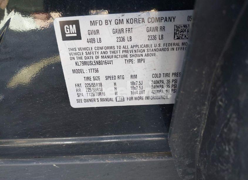 Photo 9 of 2022 Chevrolet Trailblazer AWD RS (VIN KL79MUSL5NB016441)