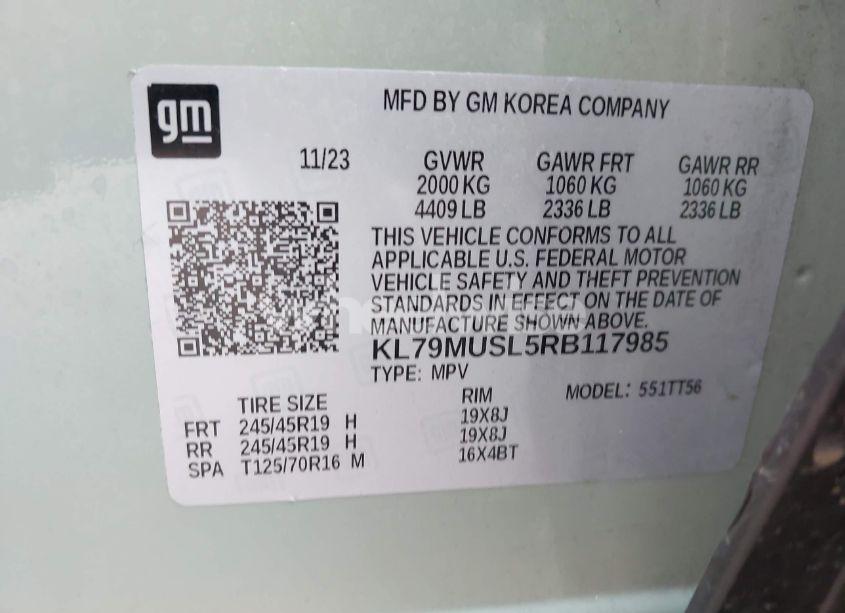 Photo 9 of 2024 Chevrolet Trailblazer AWD RS (VIN KL79MUSL5RB117985)