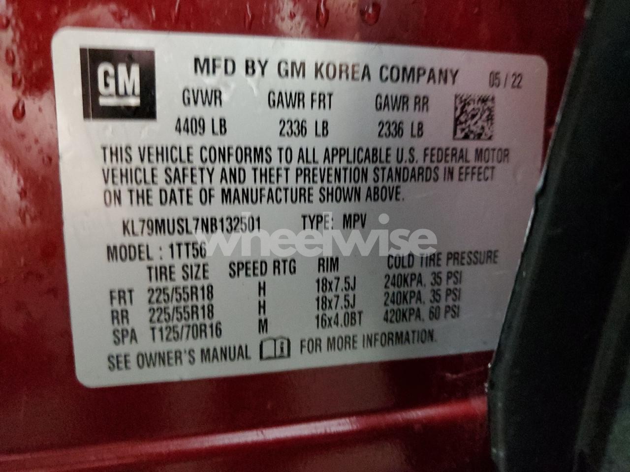 Photo 13 of 2022 CHEVROLET TRAILBLAZER RS (VIN KL79MUSL7NB132501)