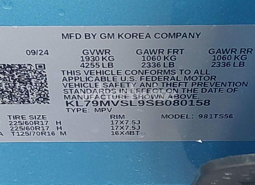 Photo 9 of 2025 Chevrolet Trailblazer FWD ACTIV (VIN KL79MVSL9SB080158)