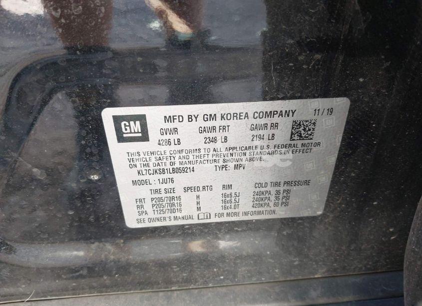 Photo 9 of 2020 Chevrolet Trax FWD LS (VIN KL7CJKSB1LB059214)