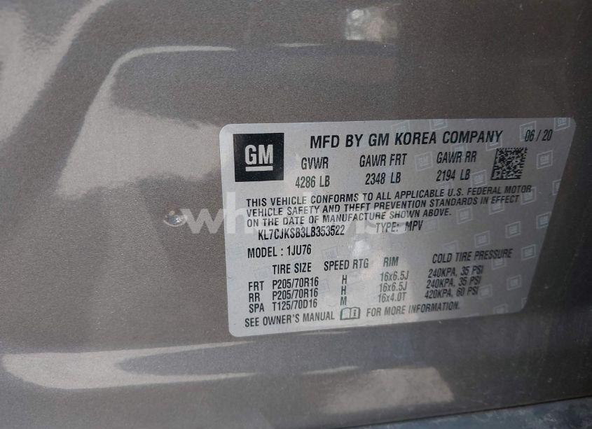 Photo 9 of 2020 Chevrolet Trax FWD LS (VIN KL7CJKSB3LB353522)