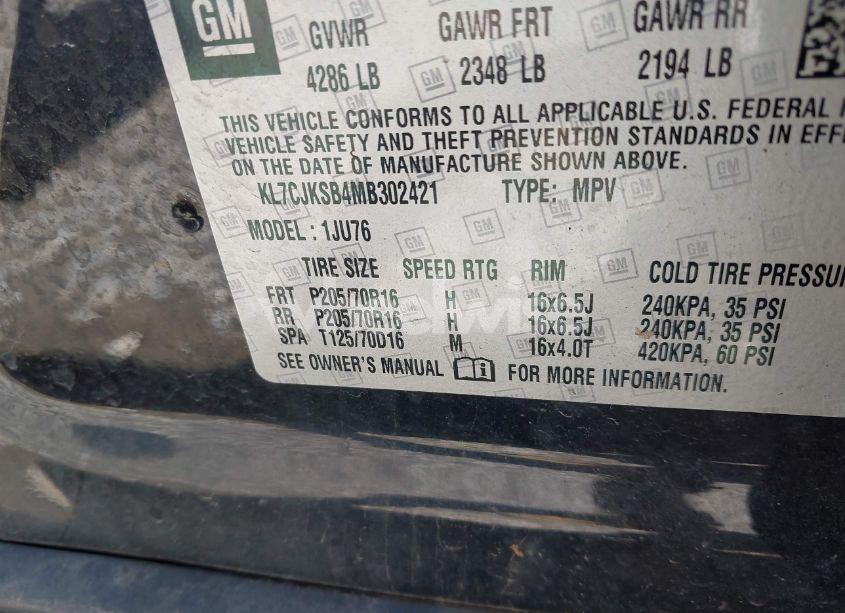 Photo 9 of 2021 Chevrolet Trax FWD LS (VIN KL7CJKSB4MB302421)