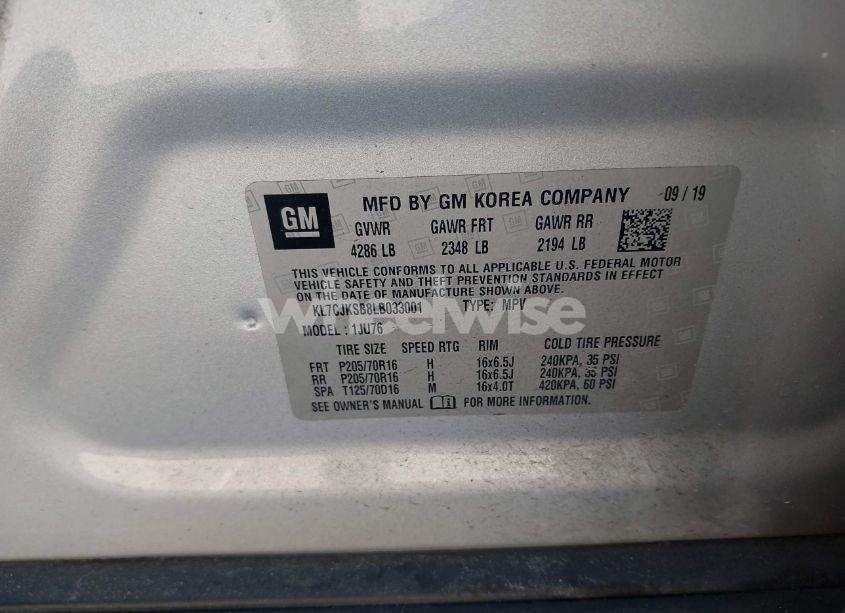 Photo 9 of 2020 Chevrolet Trax FWD LS (VIN KL7CJKSB8LB033001)