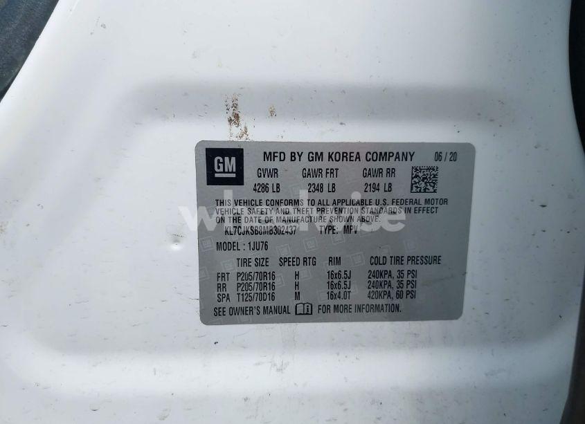 Photo 9 of 2021 Chevrolet Trax FWD LS (VIN KL7CJKSB8MB302437)