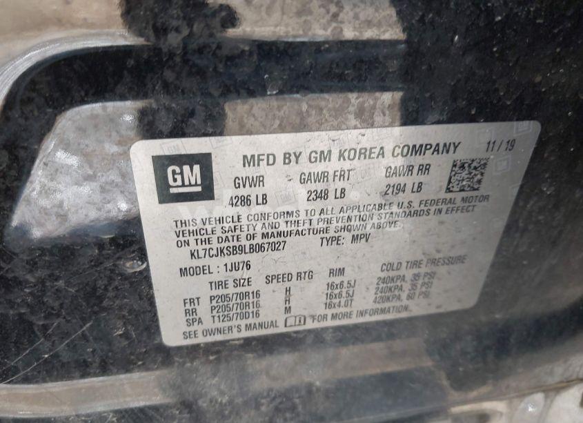 Photo 9 of 2020 Chevrolet Trax FWD LS (VIN KL7CJKSB9LB067027)