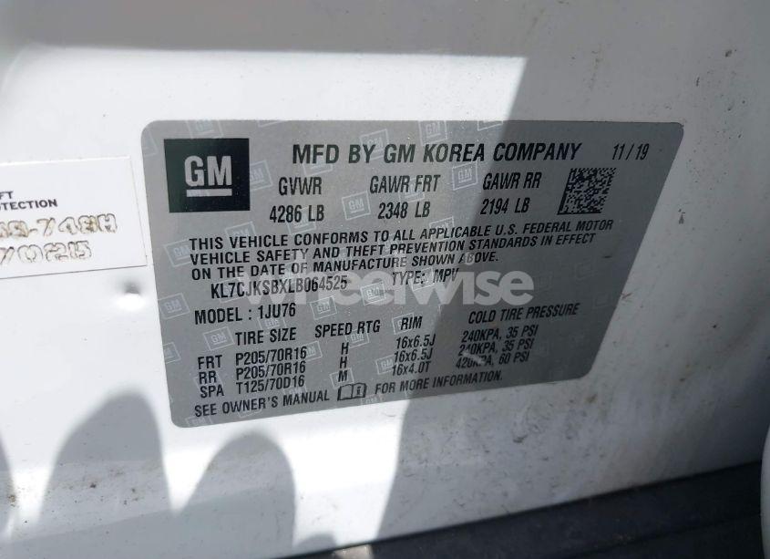 Photo 9 of 2020 Chevrolet Trax FWD LS (VIN KL7CJKSBXLB064525)