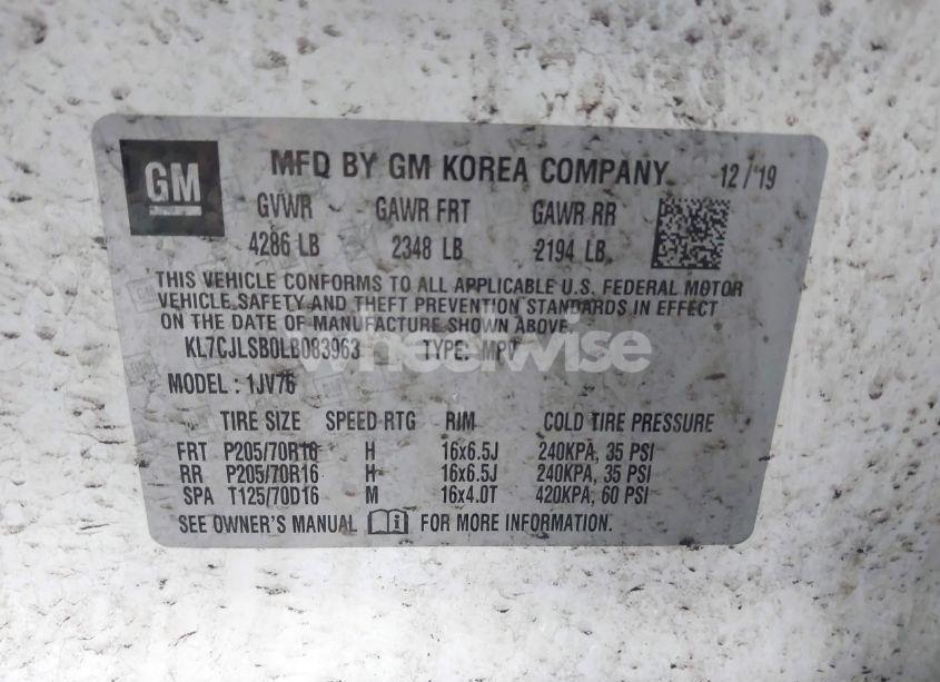 Photo 9 of 2020 Chevrolet Trax FWD LT (VIN KL7CJLSB0LB083963)