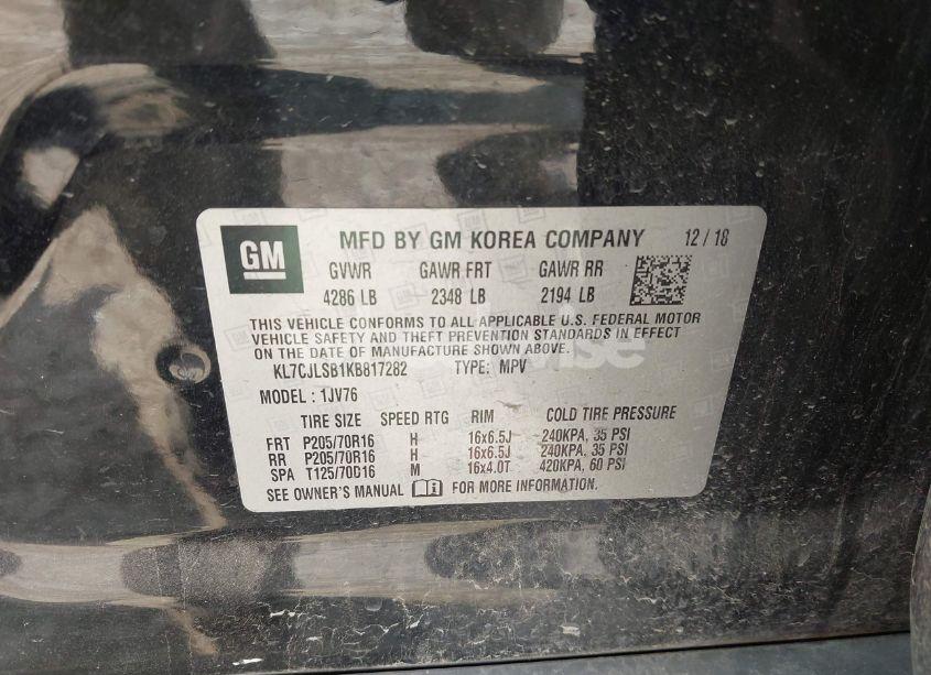 Photo 9 of 2019 Chevrolet Trax LT (VIN KL7CJLSB1KB817282)