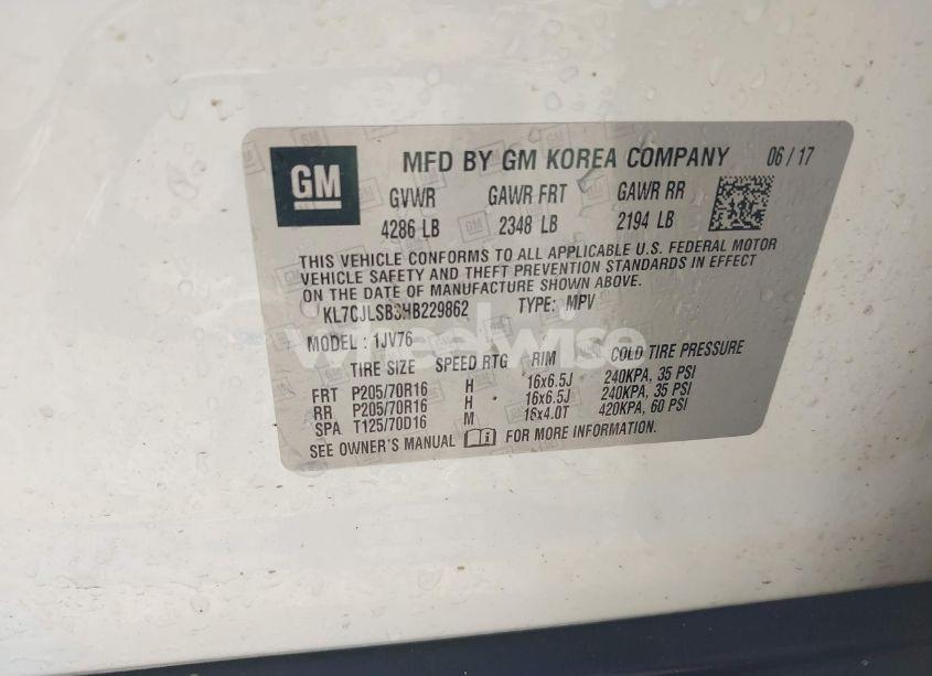 Photo 9 of 2017 Chevrolet Trax LT (VIN KL7CJLSB3HB229862)