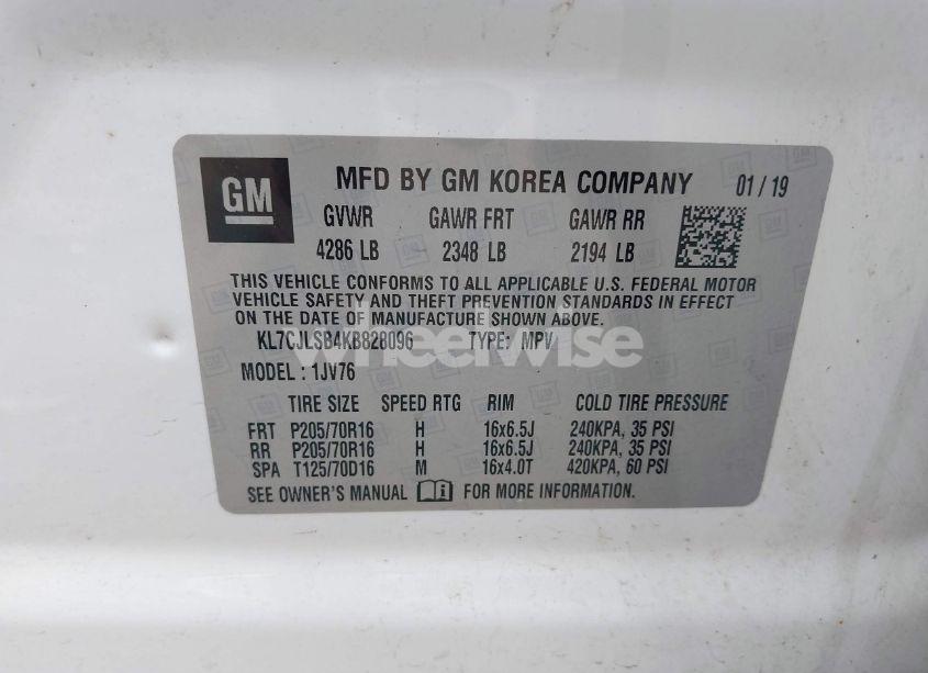 Photo 9 of 2019 Chevrolet Trax LT (VIN KL7CJLSB4KB828096)