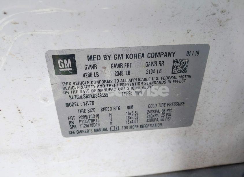 Photo 9 of 2019 Chevrolet Trax LT (VIN KL7CJLSB5KB849555)