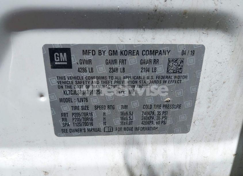 Photo 9 of 2019 Chevrolet Trax LT (VIN KL7CJLSB6KB911254)