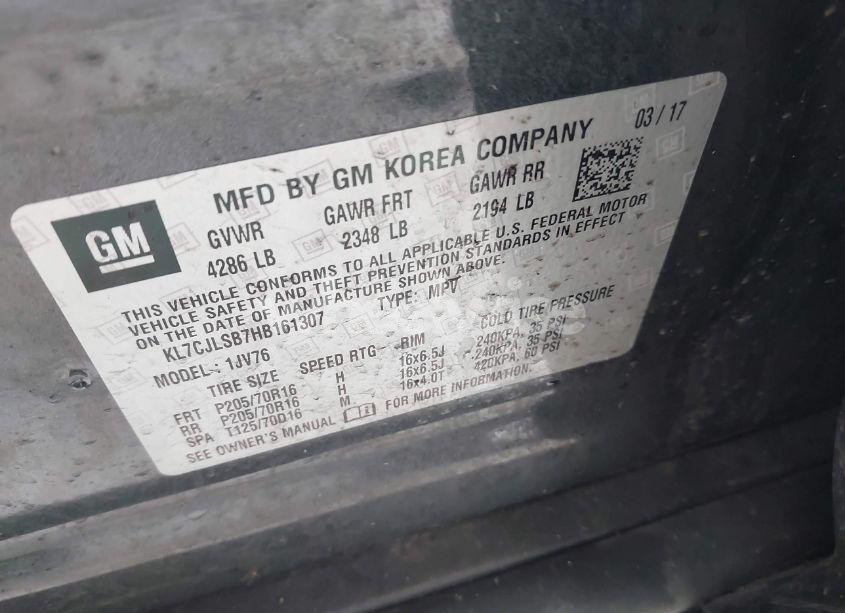 Photo 9 of 2017 Chevrolet Trax LT (VIN KL7CJLSB7HB161307)