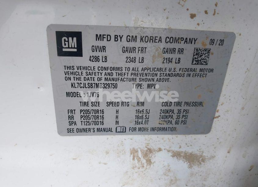 Photo 9 of 2021 Chevrolet Trax FWD LT (VIN KL7CJLSB7MB329750)