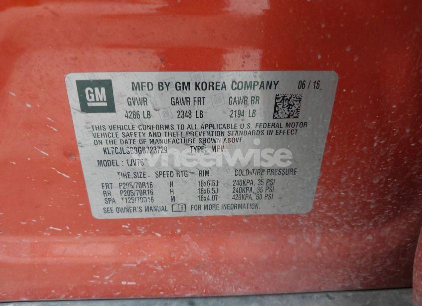 Photo 9 of 2016 Chevrolet Trax LT (VIN KL7CJLSB8GB723729)