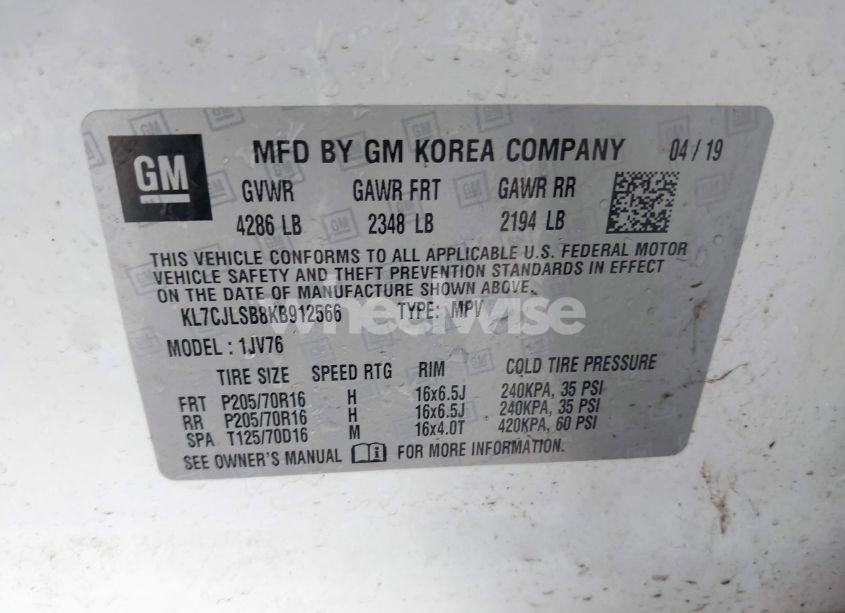 Photo 9 of 2019 Chevrolet Trax LT (VIN KL7CJLSB8KB912566)