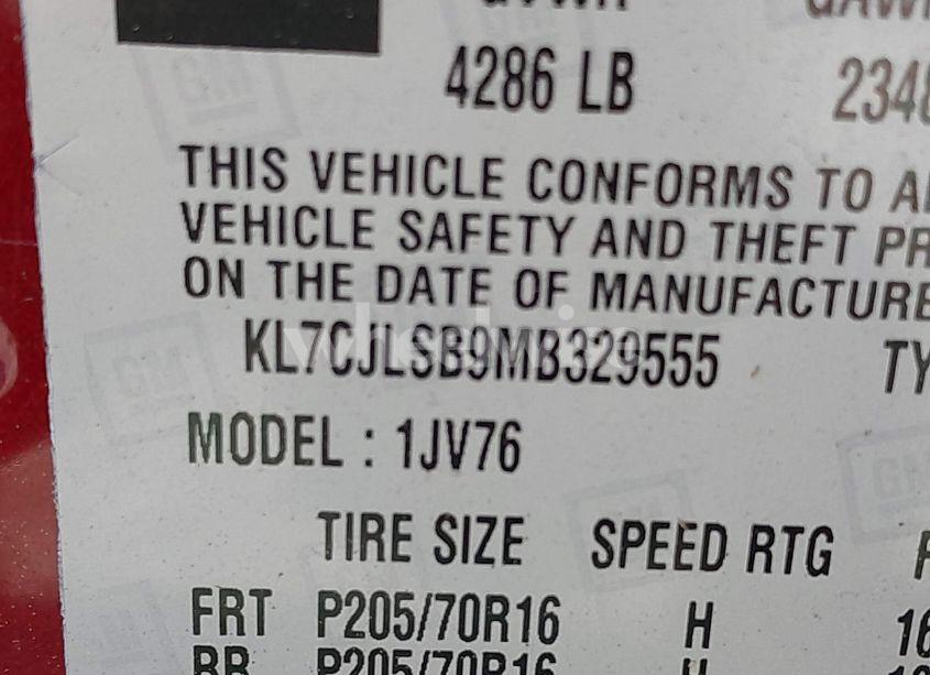 Photo 9 of 2021 Chevrolet Trax FWD LT (VIN KL7CJLSB9MB329555)