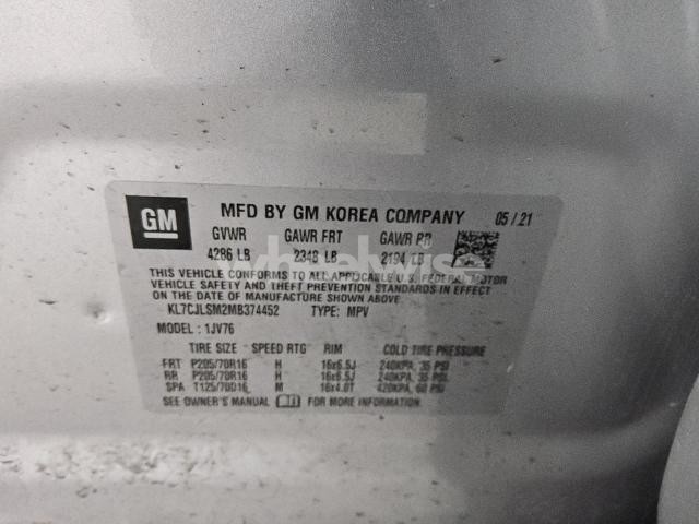 Photo 13 of 2021 CHEVROLET TRAX 1LT (VIN KL7CJLSM2MB374452)