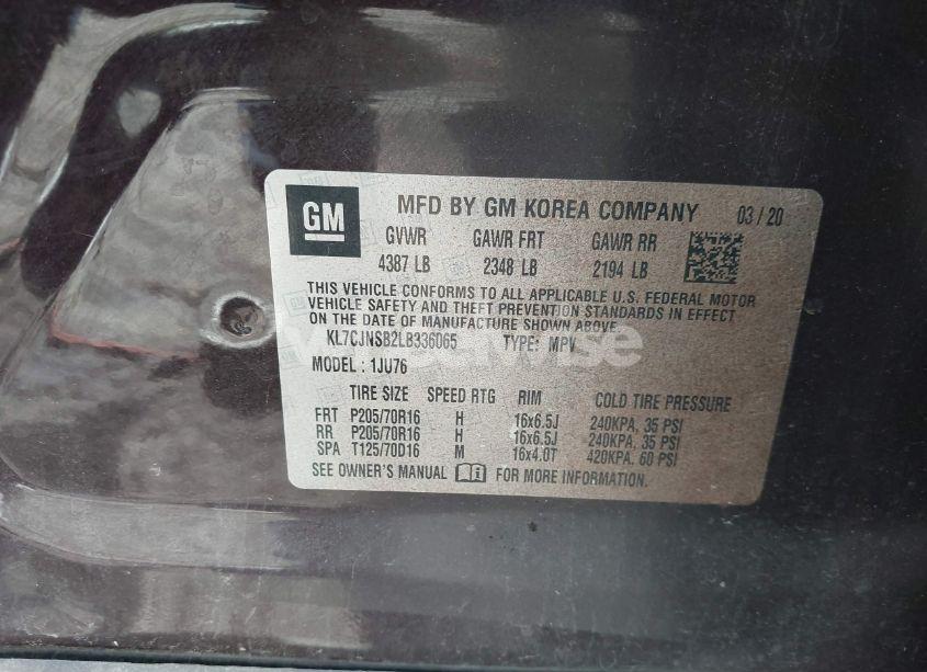 Photo 9 of 2020 Chevrolet Trax AWD LS (VIN KL7CJNSB2LB336065)