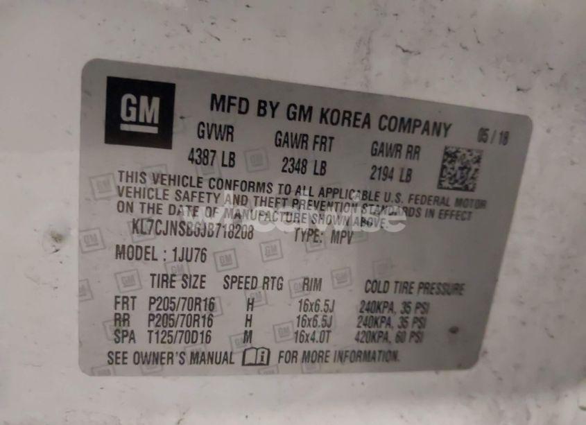 Photo 9 of 2018 Chevrolet Trax LS (VIN KL7CJNSB6JB718208)