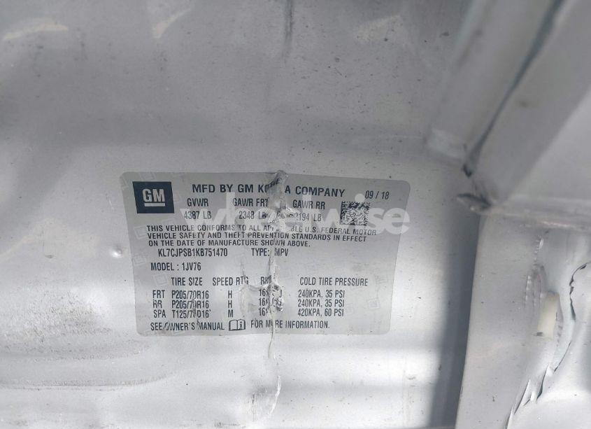 Photo 9 of 2019 Chevrolet Trax LT (VIN KL7CJPSB1KB751470)